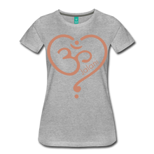 Women’s Om Heart Premium Glitter Tee - heather gray