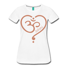 Women’s Om Heart Premium Glitter Tee - white