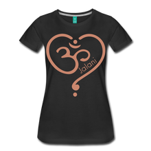 Women’s Om Heart Premium Glitter Tee - black