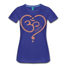Women’s Om Heart Premium Glitter Tee - royal blue