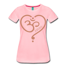 Women’s Om Heart Premium Glitter Tee - pink