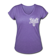 Women's Signature Phoenix Tri-Blend V-Neck Tee (Glitter Print) - purple heather