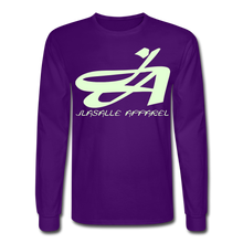 Men's Signature JA Long Sleeve T-Shirt F/B (Glow In Dark) Print - purple