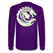 Men's Signature JA Long Sleeve T-Shirt F/B (Glow In Dark) Print - purple