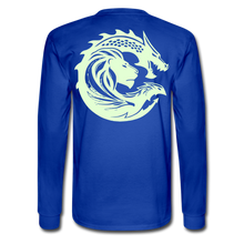 Men's Signature JA Long Sleeve T-Shirt F/B (Glow In Dark) Print - royal blue