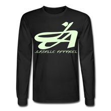 Men's Signature JA Long Sleeve T-Shirt F/B (Glow In Dark) Print - black