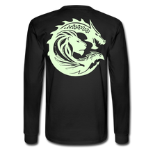 Men's Signature JA Long Sleeve T-Shirt F/B (Glow In Dark) Print - black