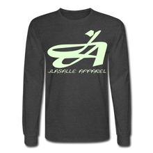 Men's Signature JA Long Sleeve T-Shirt F/B (Glow In Dark) Print - heather black