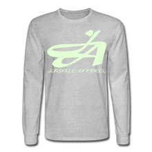 Men's Signature JA Long Sleeve T-Shirt F/B (Glow In Dark) Print - heather gray