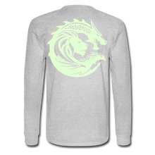 Men's Signature JA Long Sleeve T-Shirt F/B (Glow In Dark) Print - heather gray