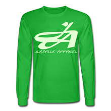 Men's Signature JA Long Sleeve T-Shirt F/B (Glow In Dark) Print - bright green