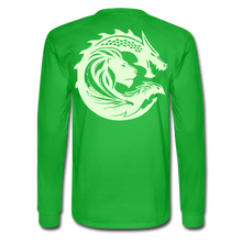 Men's Signature JA Long Sleeve T-Shirt F/B (Glow In Dark) Print - bright green
