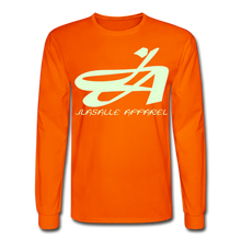 Men's Signature JA Long Sleeve T-Shirt F/B (Glow In Dark) Print - orange