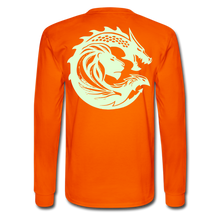 Men's Signature JA Long Sleeve T-Shirt F/B (Glow In Dark) Print - orange