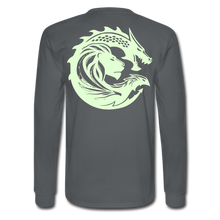 Men's Signature JA Long Sleeve T-Shirt F/B (Glow In Dark) Print - charcoal
