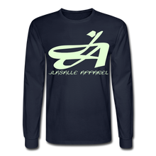 Men's Signature JA Long Sleeve T-Shirt F/B (Glow In Dark) Print - navy