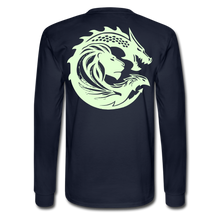 Men's Signature JA Long Sleeve T-Shirt F/B (Glow In Dark) Print - navy