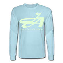Men's Signature JA Long Sleeve T-Shirt F/B (Glow In Dark) Print - powder blue