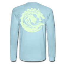 Men's Signature JA Long Sleeve T-Shirt F/B (Glow In Dark) Print - powder blue