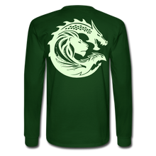 Men's Signature JA Long Sleeve T-Shirt F/B (Glow In Dark) Print - forest green
