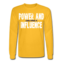 Men's Power And Influence Long Sleeve T-Shirt - gold