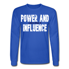 Men's Power And Influence Long Sleeve T-Shirt - royal blue