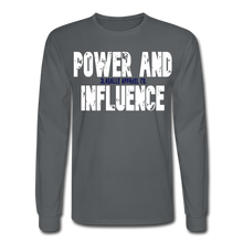Men's Power And Influence Long Sleeve T-Shirt - charcoal