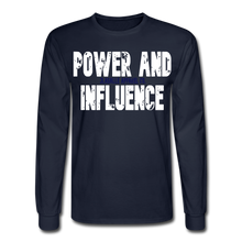Men's Power And Influence Long Sleeve T-Shirt - navy