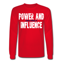Men's Power And Influence Long Sleeve T-Shirt - red