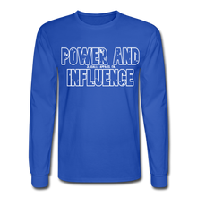 Men's Power And Influence Long Sleeve Tee - royal blue