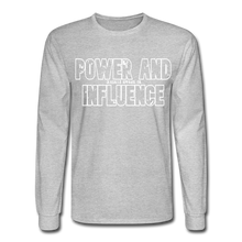 Men's Power And Influence Long Sleeve Tee - heather gray