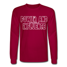 Men's Power And Influence Long Sleeve Tee - dark red
