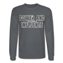 Men's Power And Influence Long Sleeve Tee - charcoal
