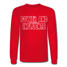 Men's Power And Influence Long Sleeve Tee - red
