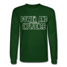 Men's Power And Influence Long Sleeve Tee - forest green
