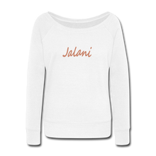 Women's Signature Jalani  Wideneck Sweatshirt (Glitter Print) - white
