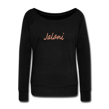 Women's Signature Jalani  Wideneck Sweatshirt (Glitter Print) - black
