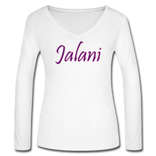 Women’s Signature Jalani Premium L/S  V-Neck Tee - white