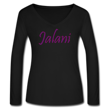 Women’s Signature Jalani Premium L/S  V-Neck Tee - black