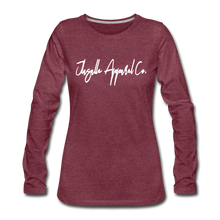 Women's Signature Jlasalle Premium L/S Tee - heather burgundy
