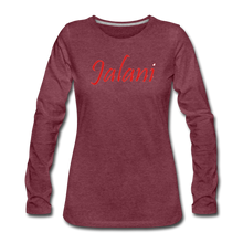 Women’s Featured Signature Jalani Premium L/S Tee - heather burgundy
